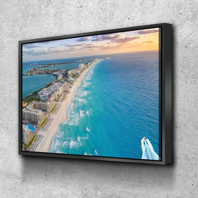 Aerial View Of Cancun Beach - Amazing Canvas Prints