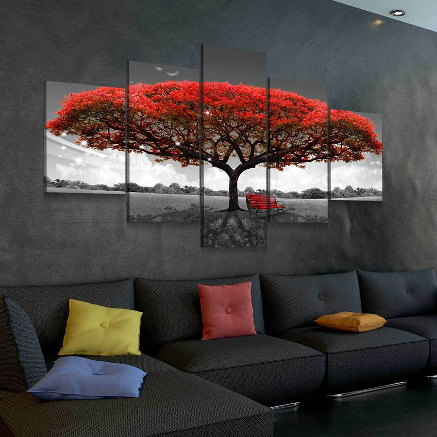 Beautiful Autumn Red Tree - Amazing Canvas Prints