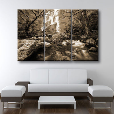 Autumn Waterfalls Sepia - Amazing Canvas Prints