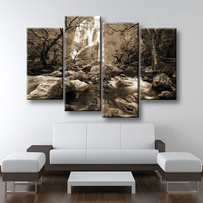 Autumn Waterfalls Sepia - Amazing Canvas Prints