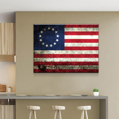 Rustic Betsy Ross Flag - Amazing Canvas Prints