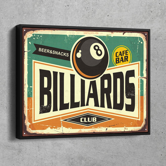 Rustic Billiards Club Sign