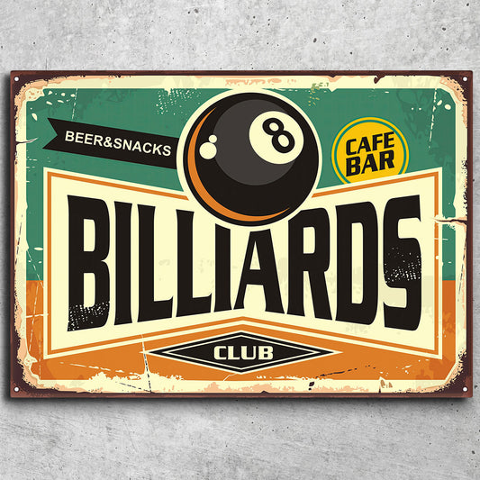 Rustic Billiards Club Sign
