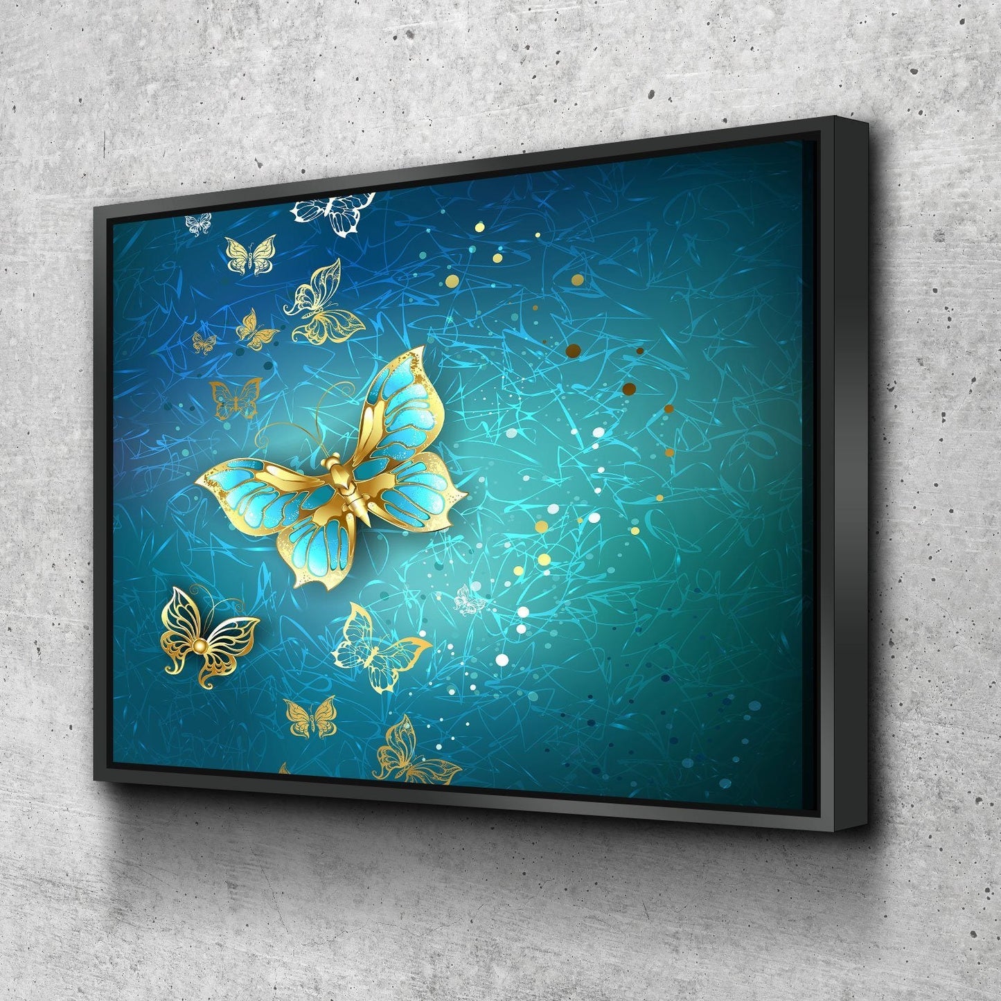 Blue And Gold Butterflies - Amazing Canvas Prints
