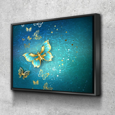 Blue And Gold Butterflies - Amazing Canvas Prints