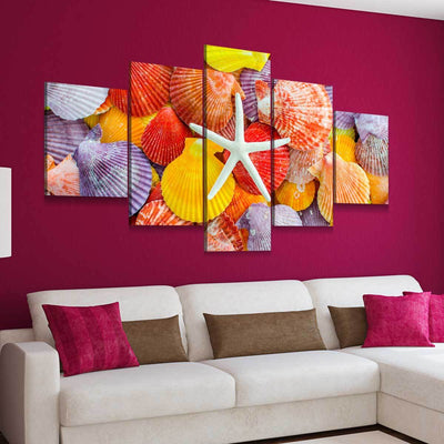 Colorful Scallop Seashells and Starfish - Amazing Canvas Prints
