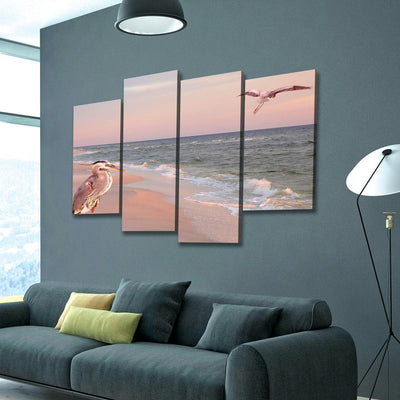 Great Blue Herons on the Beach - Amazing Canvas Prints