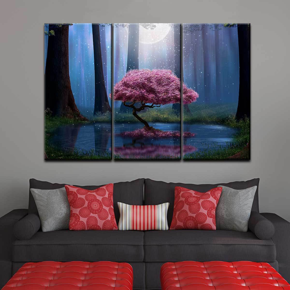 Moonlit Purple Tree - Amazing Canvas Prints