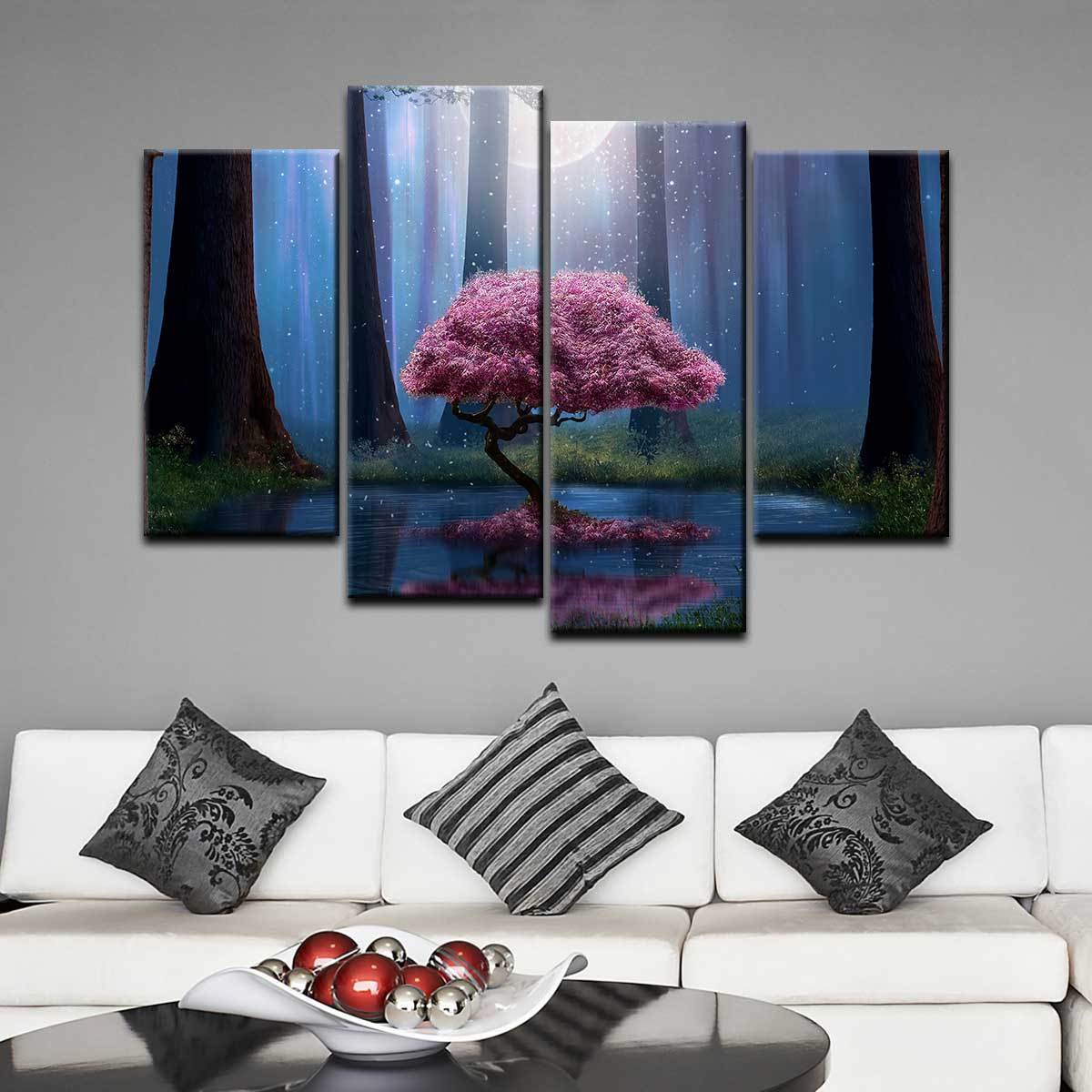Moonlit Purple Tree - Amazing Canvas Prints