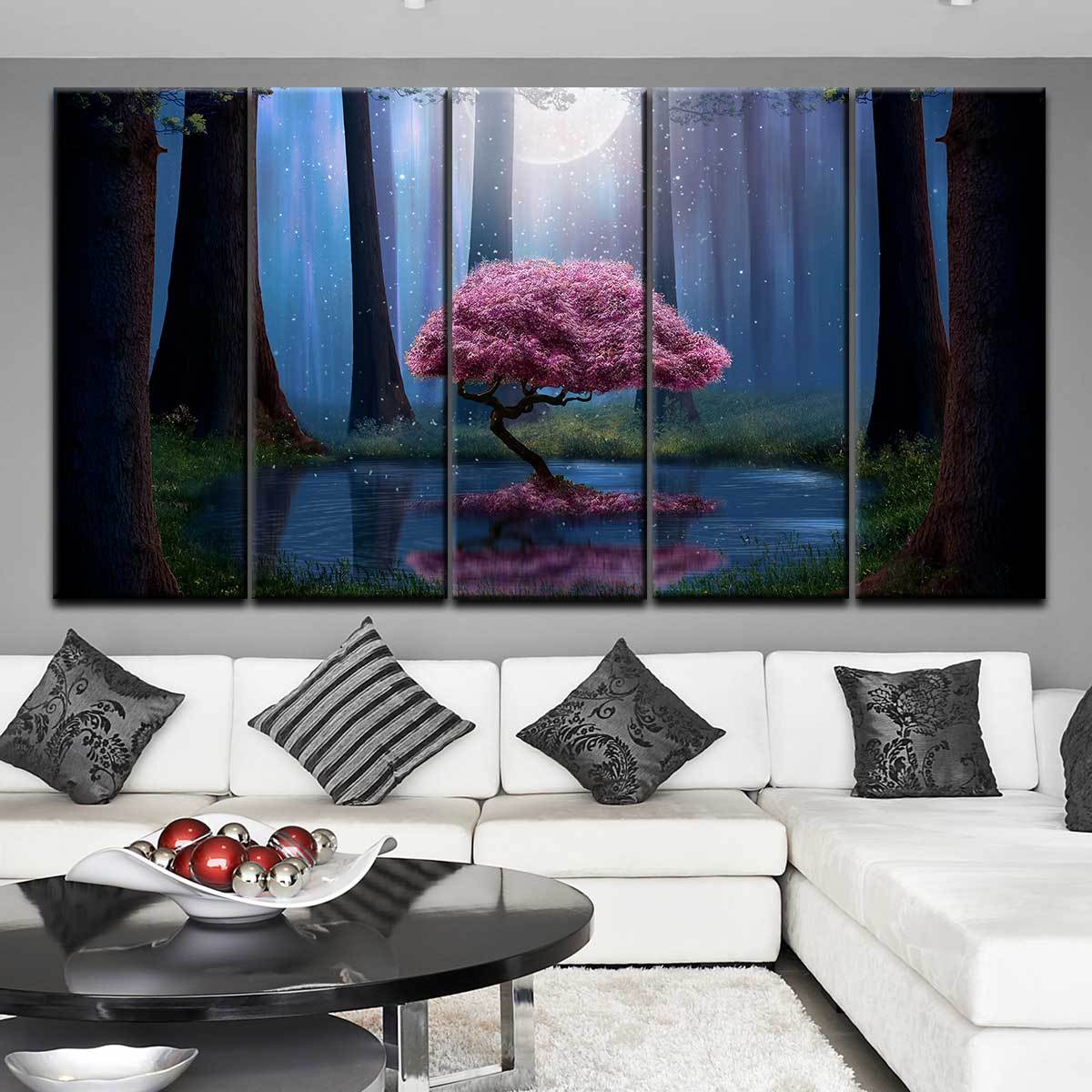 Moonlit Purple Tree - Amazing Canvas Prints
