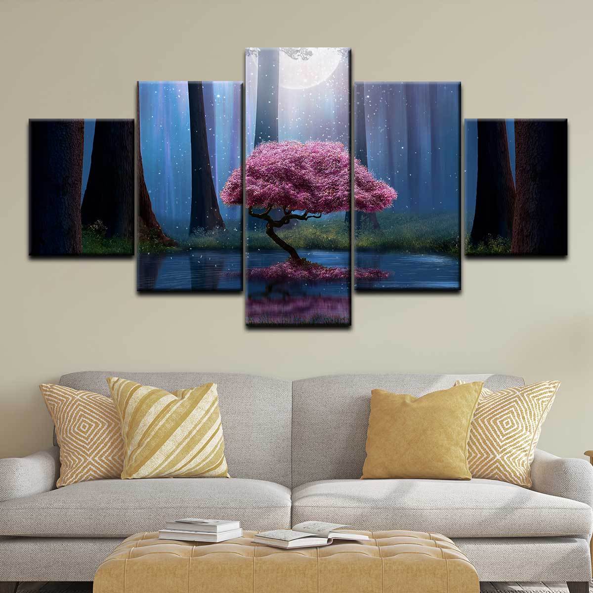 Moonlit Purple Tree - Amazing Canvas Prints