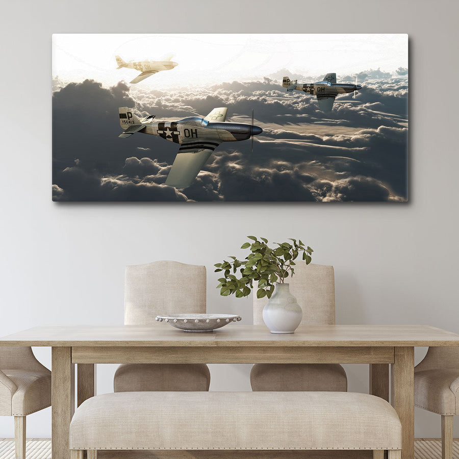 P51`s Above The Clouds - Amazing Canvas Prints