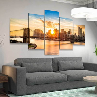 Brooklyn Bridge Sunset - Amazing Canvas Prints