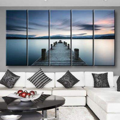 Lake Pier At Dusk - Amazing Canvas Prints