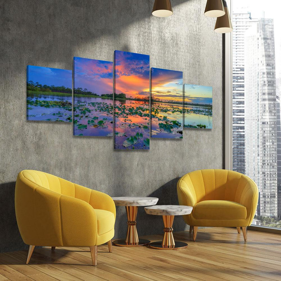Sunset Over Florida Wetlands - Amazing Canvas Prints