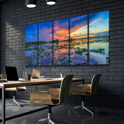 Sunset Over Florida Wetlands - Amazing Canvas Prints
